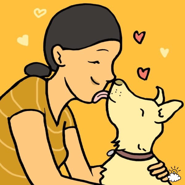 Gets licked. Поцелуй с собакой. Векторный рисунок поцелуй собаки. Dog Kiss girl.