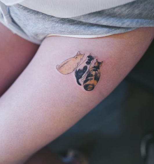 Idees De Tatouages De Chat Destinees Aux Proprietaires Qui Ont Litteralement Leur Animal De Compagnie Dans La Peau