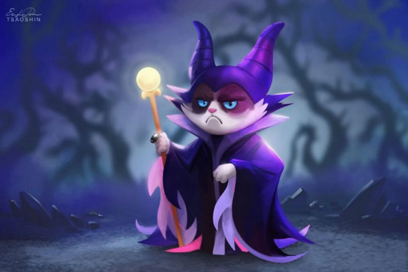 13 Illustrations Mettant En Scène La Célèbre Grumpy Cat Dans Des Films Disney 5254