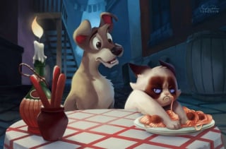 Illustration de l'article : 13 illustrations mettant en scène la célèbre Grumpy Cat dans des films Disney