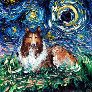 Illustration de l'article : 20 chiens deviennent les personnages centraux de l'oeuvre célèbre de Van Gogh, « La nuit étoilée »