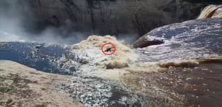 Illustration de l'article : Une opération de sauvetage lancée en urgence pour un chien emporté par une cascade et bloqué au bord d'une rivière