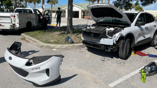 Illustration de l'article : Un chaton survit à un trajet de 40 km sous le capot d'une voiture, un mécanicien en démonte tout l'avant pour le secourir