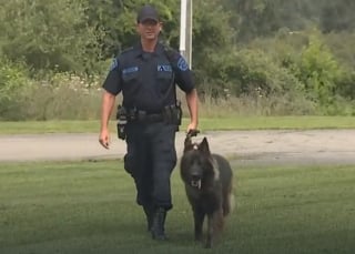 Illustration de l'article : Un chien policier héroïque redonne espoir à la famille d'une automobiliste s'étant perdue après un accident