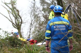 Illustration de l'article : Opération de secours de plusieurs heures pour un chien tombé d'une falaise et piégé par la boue