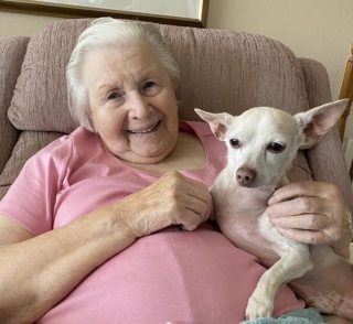 Illustration de l'article : "Il m'apporte tellement de joie" : Comment un chien sénior illumine les jours d'une dame centenaire