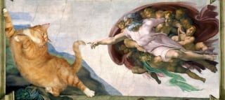 Illustration de l'article : 15 tableaux célèbres dans lesquels s'est immiscé un chat roux rondouillard grâce à son artiste de propriétaire