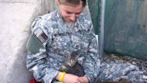 Illustration : Une militaire fait la rencontre d’un chaton pendant son service en Afghanistan