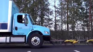 Illustration : (Vidéo) L’incroyable force de ces chiens robots qui tractent un camion