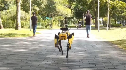 Illustration : Singapour adopte un chien robot pour protéger les promeneurs du coronavirus