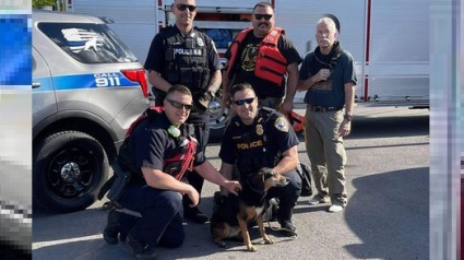 Illustration : Incapables de secourir un chien pris au piège dans un canal, des passants inquiets s’en remettent aux pompiers