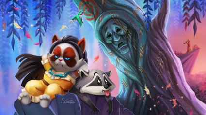 Illustration : 13 illustrations mettant en scène la célèbre Grumpy Cat dans des films Disney