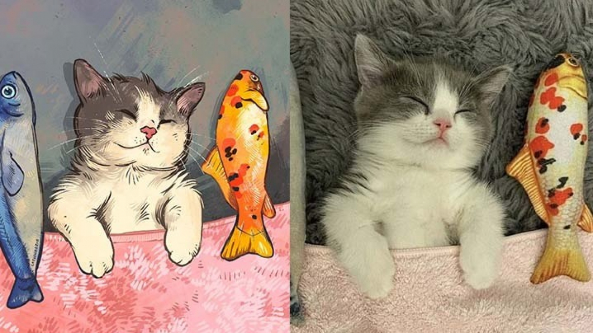 Illustration : "20 portraits de chats désopilants inspirés de scènes rencontrées sur le net"